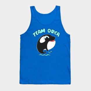 Team Orca Whale Cartoon Splashing Water Kawaii Chibi Tank Top